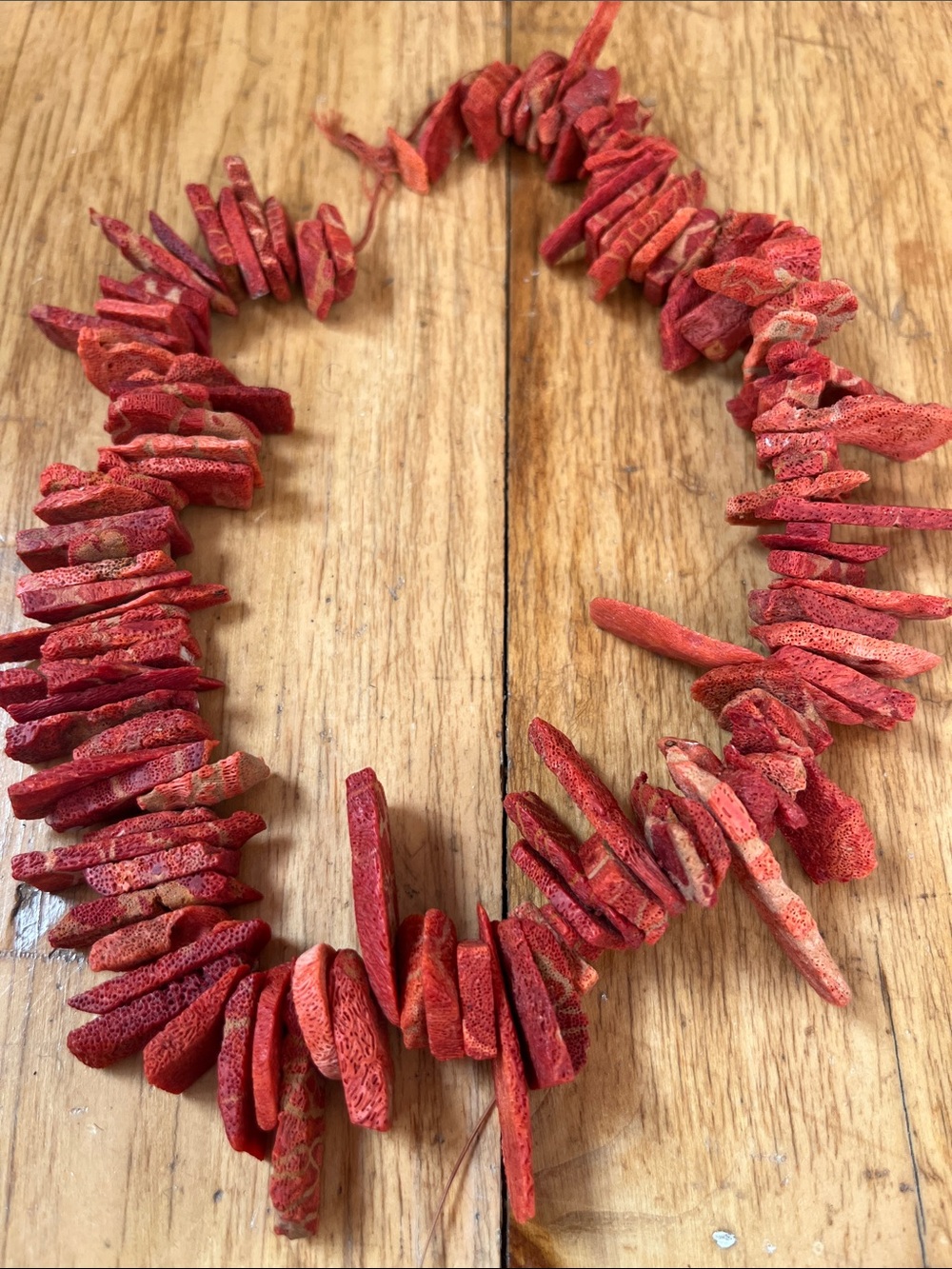 Natural porous Red Coral Chip Necklace - Women Jewelry